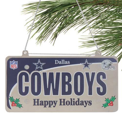 Dallas Cowboys NFL License Plate Christmas Ornament