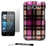 Premium Magenta Plaid Design Cover / 2 Piece Snap On Crystal Protective Har ....