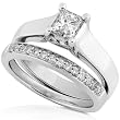 3/4ctw Princess Diamond Wedding Ring Set in 14kt White Gold (G-H/I1)