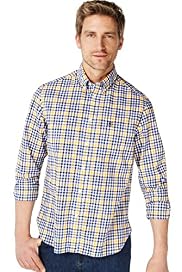 Blue Harbour Pure Cotton Grid Checked Shirt