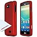 LG Transpyre/ Tribute Protective Rubberized Hard Case - Anti-Slip Matte Rubber Material [Slim and Perfect Fitting LG Transpyre/ Tribute (2014) Case] [Red]