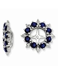 Sterling Silver Created Blue Sapphire Diamond Earring Jackets QJ119SEP
