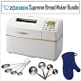 Zojirushi BB-CEC20WH Home Bakery Supreme Breadmaker With Heavyweight Stainless Steel Measuring Spoons And Stainless Steel Measuring Cups Set Including Denim Oven Mitt