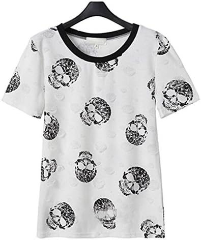 Women Girls Cute Sugar Skull Shirt Sexy Short Sleeve T-Shirt (M)