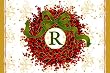 Monogram Holiday Wreath Floormat R Monogram Holiday Wreath Floormat R