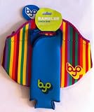 BYO Lunch Bag Multi Vertical Colors with 20 Ounces BYO Teal Bottle Bag FREE Pocket Highlighter Pen and Pocket Mechanical Pencil Included