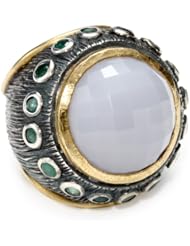 Stella Flame "Byzantia" 24K Chalcedony Ring, Size 7