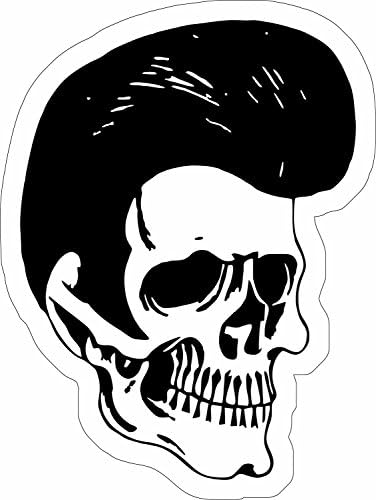Elvis Skull Sticker 5" X 3"