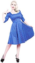 Fitted Cotton/Spandex Sweetheart Polka Dot Print  Dress