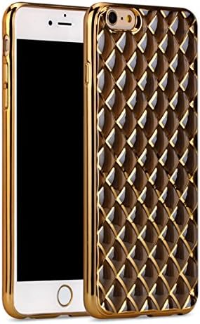 iPhone 6s Plus Case, ZONCH™ [Anti-Scratch] [Shock-Absorption] [FREE Screen Protector] Electroplated &amp; Transparent Soft Case for iPhone 6/6s Plus (5.5-Inch) - Transparent Gold &amp; Black