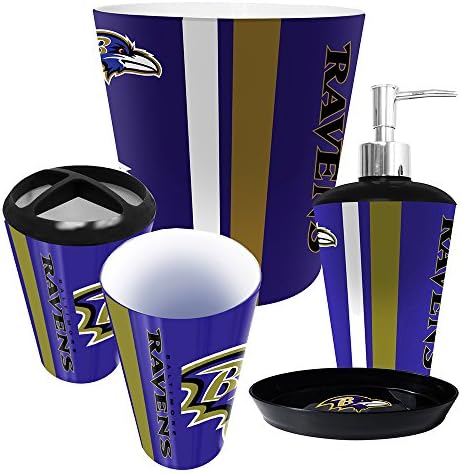 Baltimore Ravens 5 Piece Bathroom Set