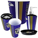 Baltimore Ravens 5 Piece Bathroom Set