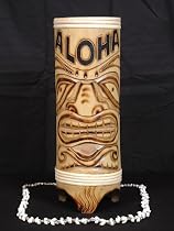 TIGER BAMBOO "ALOHA" VASE 12" - TROPICAL DECOR