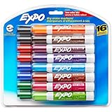 Expo 2 Low-Odor Dry Erase Markers, Chisel Tip, 16-Pack, Assorted Colors (81045)