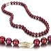 Cranberry Freshwater Cultured Pearl Necklace, 14k Yellow Gold Fishhook Clasp, 8-9mm AA+ Quality Pearls, 18 Inch Necklace