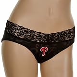 NCAA Philadelphia Phillies Ladies Black Burnout Logo Panties (Small)