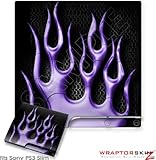 Sony PS3 Slim Skin - Metal Flames Purple