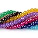 RUBYCA 2 Strings Mix Lot Assorted Jade Imitation Round Painted Coated Glass Beads Jewelry Making 4mm
