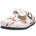 Papillio Clogs ''Frankfurt'' aus Birko-Flor in silky wind red mit schmalem Fussbett