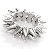Spike Elasticated Fashion Bracelet Burnt Silver