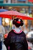 Woman in a Kimono Under a Red Umbrella in Kyoto Japan Journal