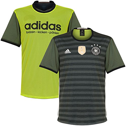 adidas Herren UEFA EURO 2016 DFB Auswärtstrikot Replica, dunkel grau/weiß/grün, S, AA0110