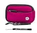 Magenta - Black Trim Slim Protective Soft Neoprene Cover Carrying Case Sleeve with Extra Pocket for Canon Power-Shot ELPH 500 HS ELPH 510 HS S95 SD970 IS SD1300 IS SD1400 IS SD3500 IS SD4000 IS SD4500 IS SX210 IS SX220 HS SX230 HS Powershot Point and Shoot Digital Camera + Includes eBigValue Determination Hand Strap Key Chain