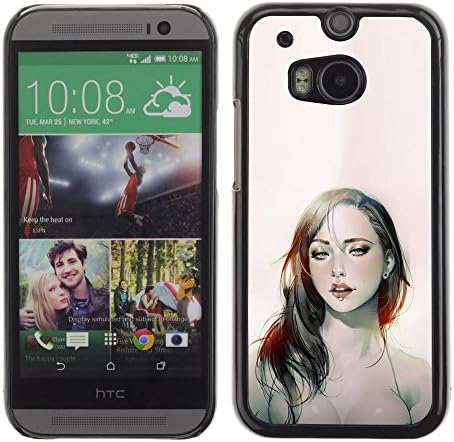 iKiki Tech / Hard Case Cover - Girl Chick Eyes Lips Lingerie - HTC One M8