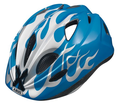 ABUS Kinder Fahrradhelm Super Chilly, x-flame blue, 45-50 cm, 55368-4