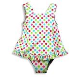 Banana Cabana - Infant Girls One Piece Polka Dot Swimsuit, White, Multi