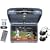 9-inch Wide Screen Overhead Flip Down DVD Player. Incl. 2 Wireless Headphones. Features Built-in Speakers, USB and SD Card Inputs, IR Transmission and Wireless FM Transmitter
