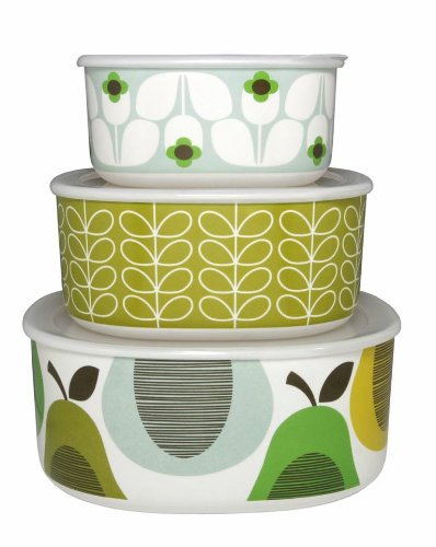 Orla Kiely Melamine Storage Bowls - Set of 3 - Peppermint