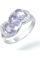 Vir Jewels Sterling Silver Purple Amethyst 3 Stone Ring (0.90 CT)