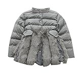 MissとMr ベビー服 女の子 キッズ ダウンジャケット ベビー服 コート ガールズ アウター 厚手 上着 防風 高品質 中綿 暖かい 可愛い 入園 通園 (100cm, グレー)