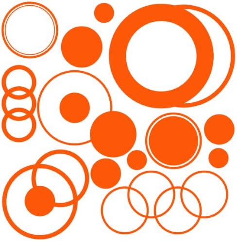 Polka Dot Rings Circles Wall Decals, WallPOPS Color Totally Orange