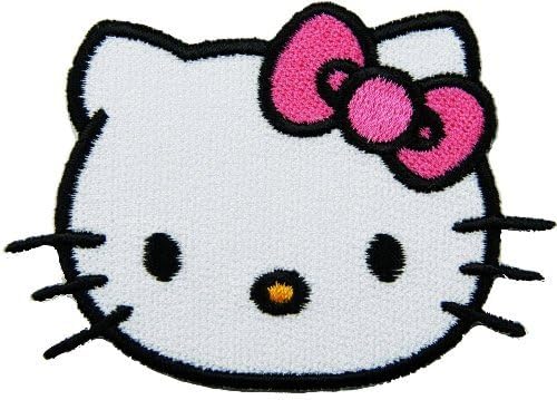 3-Pack New Hello Kitty Cartoon Comics Cartoon Logo Kid Polo T Shirt Patch Pink Bow Embroidered 7.5cm X 5.5cm
