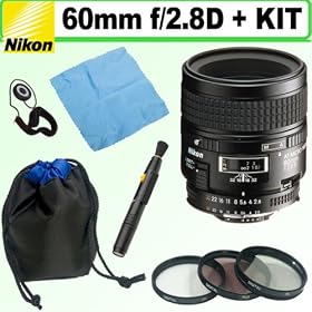 Nikon 60mm f/2.8D AF Micro-Nikkor Lens + Accessory Kit
