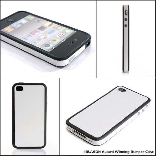 i-BLASON iPhone 4 Black White Strip Bumper case cover Award Winning Design 4G ATT