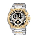 Seiko Wrist Watches - Seiko Mens Kinetic Chronograph Stainless and Gold Tone Black Dial Date by Seiko