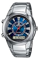 Casio - EFA-128D-2AVEF - Montre Edifice - Quartz Analogique et Digitale - Multifonctions - Chronographe - 2&egrave;me fuseau Horaire - Alarme - Etanche 10 ATM - Bracelet Acier