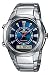 Casio - EFA-128D-2AVEF - Montre Edifice - Quartz Analogique et Digitale - Multifonctions - Chronographe - 2ème fuseau Horaire - Alarme - Etanche 10 ATM - Bracelet Acier