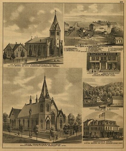 Historic Maps - Bird's Eye View Map 1874 Minnesota - County - An illustrated historical atlas of the state of Minnesota. 36x54