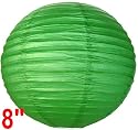 Green Chinese/Japanese Paper Lantern/Lamp 8" Diameter - Just Artifacts Brand