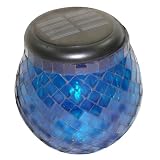 Smart Solar 3771WRM1 Glass Mosaic Solar T-Light, Iridescent Cobalt Blue