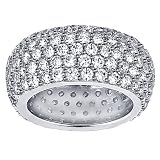4.00 CT TW All Around Pave Set Diamond Eternity Ring in 14k White Gold