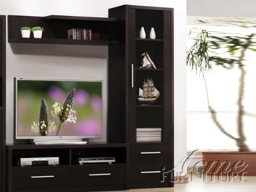 TVS -Espresso Finish Entertainment Center Set - W/08329, GLASS(CABINET W/4DRS)