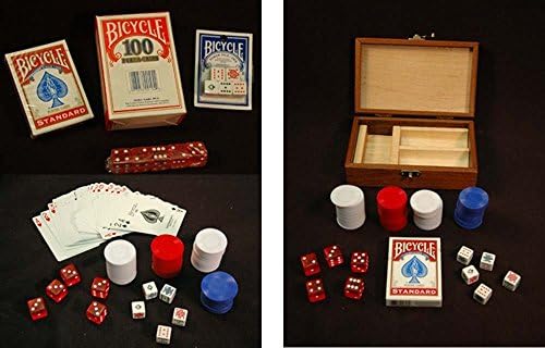 Travel Gaming Set in Figured Hardwood, Handmade Box