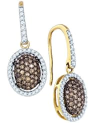 0.76CTW COGNAC DIAMOND FASHION EARRING