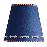 Laura Ashley SKJ510 Nautical 10.5-Inch Barrel Shade, Denim