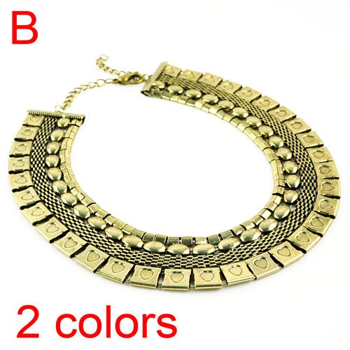 Cheap Antique Jewelry Costume Big Metal Necklace, 